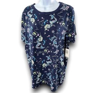 Nwt TORRID Navy Mermaid SS Vintage Tee Size 12
